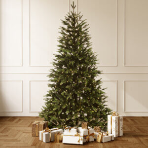 artificial christmas tree, norway spruce, pre-lit.