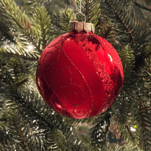 Swirl Glitter Glass Baubles 80mm (6 pack)