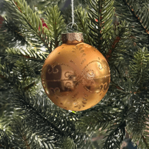 Festive Glitter Glass Baubles 60mm (12 pack)